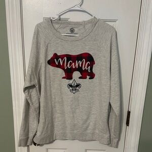 Gray Mama Bear Print Boy Scouts SweatShirt